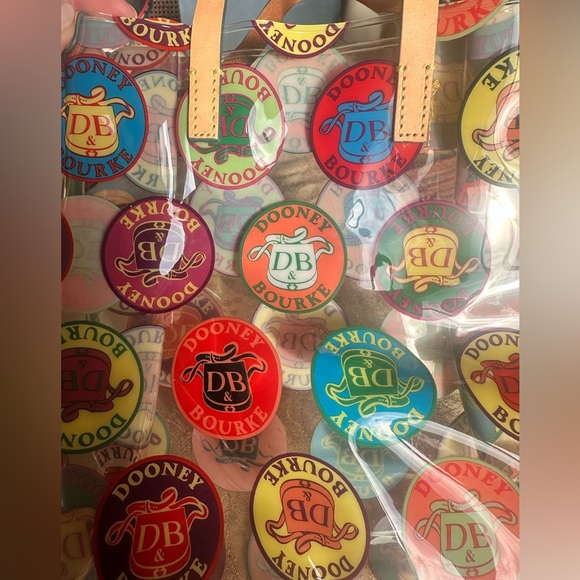 Vintage Dooney & Bourke Colorful Clear Logo Tote - Picture 3 of 3